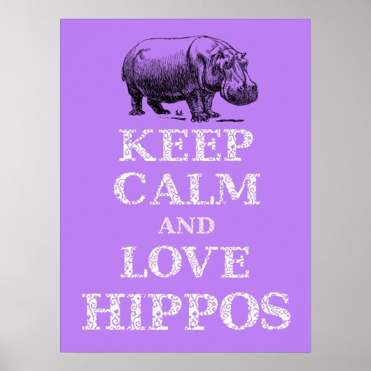 Calm and 保 Love Hippos Hippotamusポスターデザイン ポスター (正面)