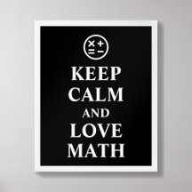 Calm and 保 Love Math Symbolsタイポグラフィポスター