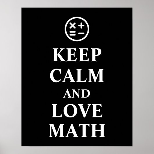 Calm and 保 Love Math Symbolsタイポグラフィポスター ポスター (正面)