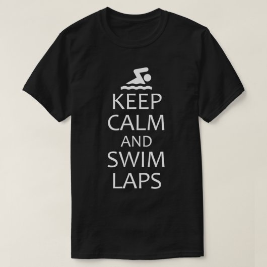 Calm and 保 Swim Laps泳ぐ人スイミングロゴ Tシャツ (デザイン正面)