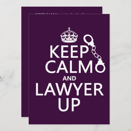 Calm  And Ald As App （任意の色） 招待状 (正面/裏面)