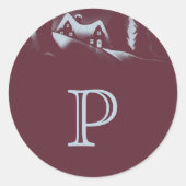 Calm and Bright | Monogram Holiday Sticker ラウンドシール (正面)