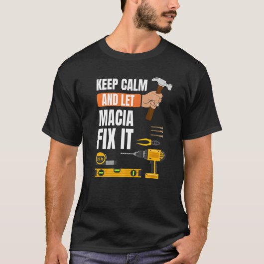 Calm And Let 保 Macia Fix It Handyman Construtti Tシャツ (正面)