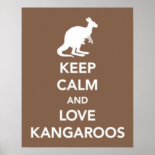 Calm and Love 保 Kangaroosプリントまたはポスター ポスター