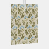  Calm and Natural: Blue Flower Seamless Pattern ガラスオーナメント (正面右)