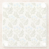  Calm and Natural: Blue Flower Seamless Pattern ガラスコースター (裏面)