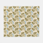  Calm and Natural: Blue Flower Seamless Pattern フリースブランケット (正面(横))