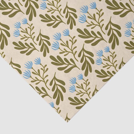  Calm and Natural: Blue Flower Seamless Pattern 薄葉紙 (詳細)