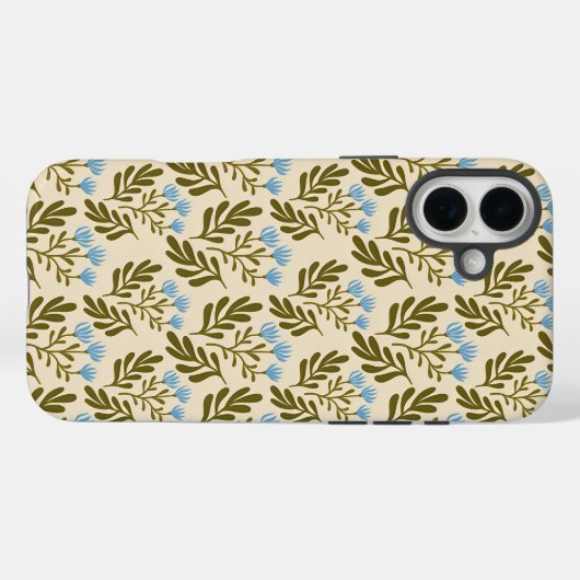  Calm and Natural: Blue Flower Seamless Pattern Case-Mate iPhoneケース (裏面 (横))