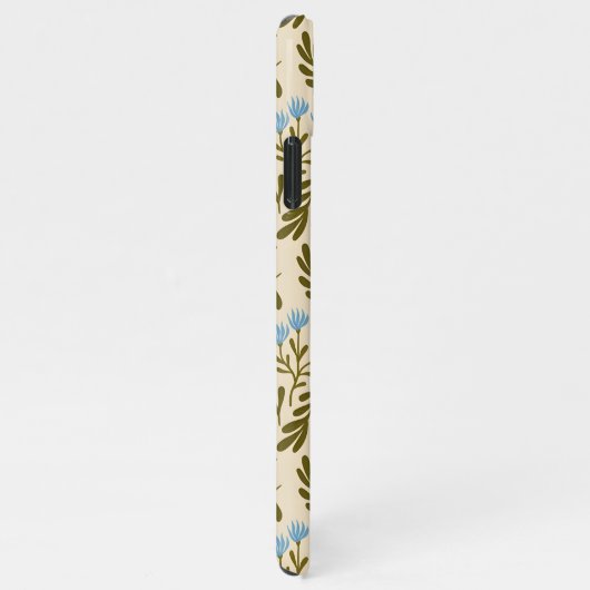  Calm and Natural: Blue Flower Seamless Pattern iPhoneケース (右側)