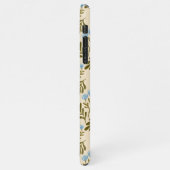  Calm and Natural: Blue Flower Seamless Pattern iPhoneケース (左側)