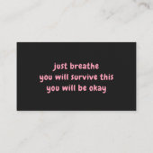 Calm and Safe Standard、3.5インチx 2.0インチ名刺 名刺 (裏面)