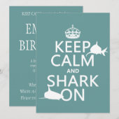 Calm  And Shark On （カスタマイズ可能な色） 招待状 (正面/裏面)