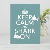 Calm  And Shark On （カスタマイズ可能な色） 招待状 (スタンド正面)