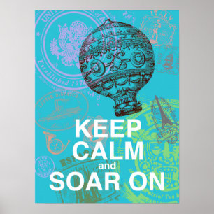 Calm and Soar On保おもしろいアートのポスター ポスター