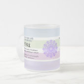 Calm Anti-Stress Relaxing Quotes Serenity フロストグラスマグカップ (正面左)