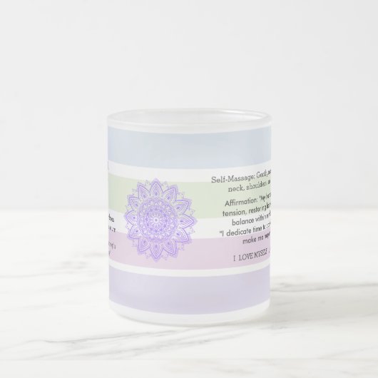 Calm Anti-Stress Relaxing Quotes Serenity フロストグラスマグカップ (中央)