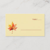 Calm Autumnal Maple Leaf Illustration プレイスカード (正面)