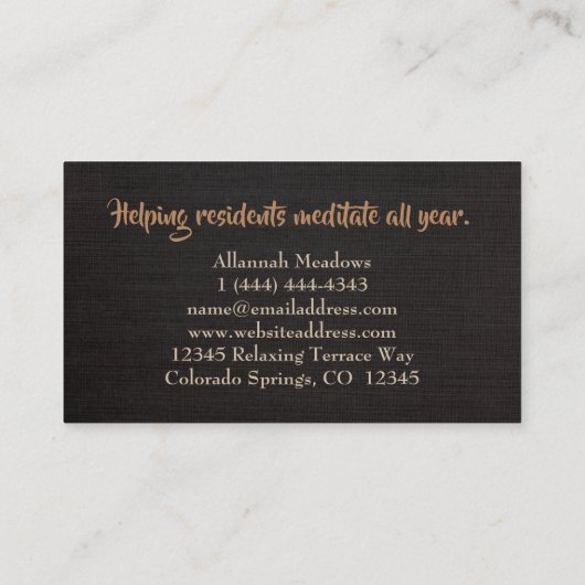 Calm Bamboo Chocolate Yoga先生名刺 名刺 (裏面)