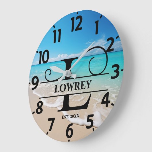 Calm Beach Front L Monogram ラージ壁時計 (傾斜)