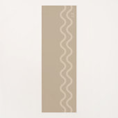 Calm Beige Modern Minimal Wavy Lines With Initials ヨガマット (正面)