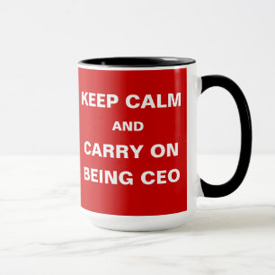 Calm Being CEO保おもしろいウィティ引用文最高執行責任者 マグカップ