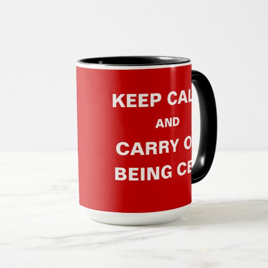 Calm Being CEO保おもしろいウィティ引用文最高執行責任者 マグカップ (正面右)