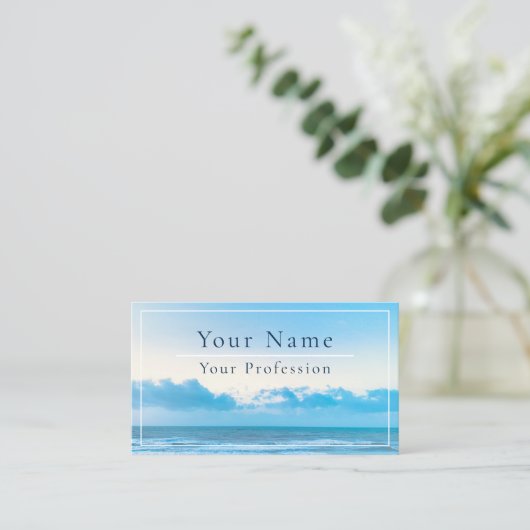 Calm Blueビーチシーンカスタマイズ 名刺 (スタンド正面)