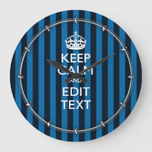 Calm Blue保Decorのテキストライプスト ラージ壁時計