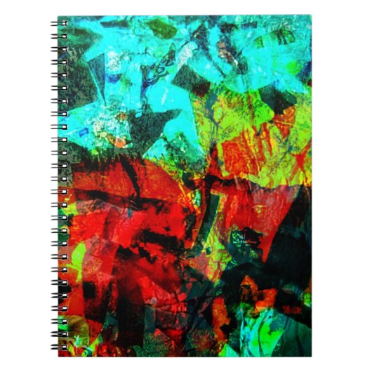 Calm blue抽象芸術スパイラルフォトノートブック，ソフトブルー ノートブック (正面)