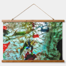 Calm blue抽象芸術木材トップウォールタペストリー、Calm 吊り下げ型タペストリー