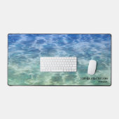 Calm Blue海水またはカスタム文字 デスクマット (キーボード&マウス)
