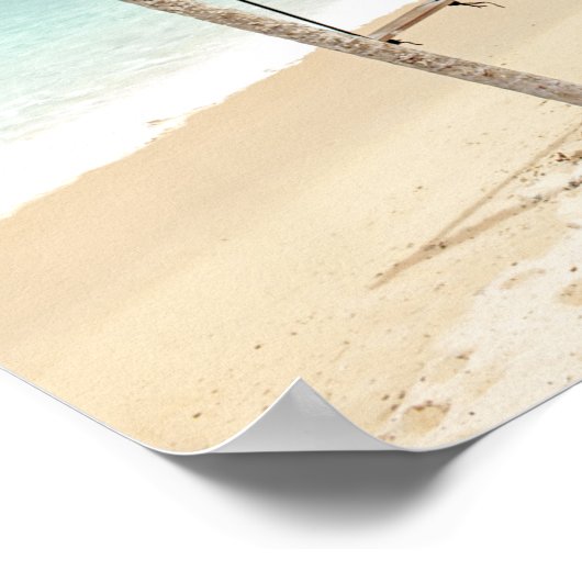 Calm Blue Beach Swing Ocean Photography ポスター (角)