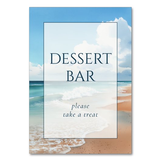 Calm Blue Beach Waves テーブルナンバー (正面)