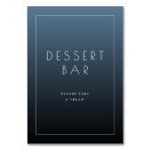 Calm Blue Minimalist Dessert Bar Sign テーブルナンバー (裏面)