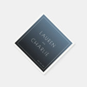 Calm Blue Minimalist Names スタンダードカクテルナプキン (角)