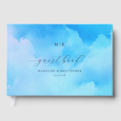Calm Blue Watercolor Clouds ゲストブック (正面)