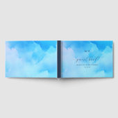 Calm Blue Watercolor Clouds ゲストブック (全面)