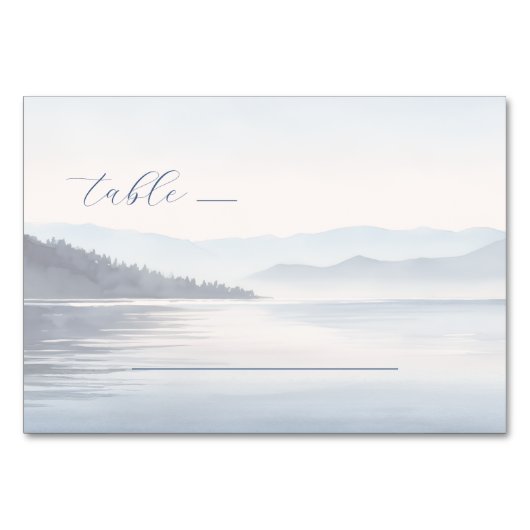 Calm Blue Watercolor Landscape テーブルナンバー (正面)