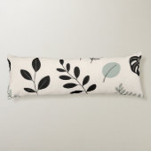 Calm Botanica – Line Art Leaf Throw Pillow ボディピロー (裏面)