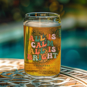 Calm & Bright   パイナップルクリスマスモノグラム ガラス缶