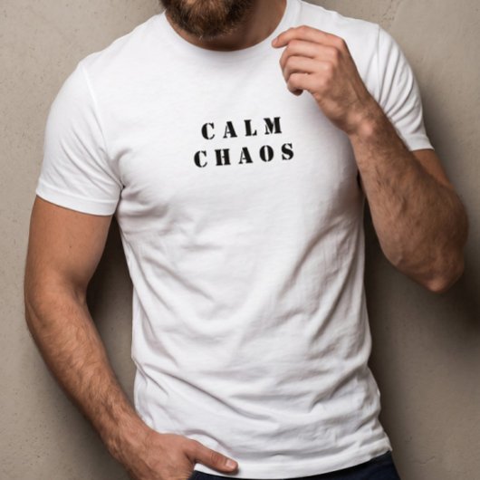 Calm Chaos - Minimalist Paradox T-Shirt White Tシャツ
