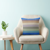Calm Coastal Neutral Stripe Pattern in Blues and S クッション (椅子)