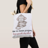 Calm Confidence Monkey – Minimal Everyday Tote トートバッグ (クローズアップ)