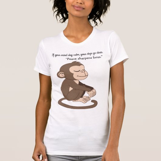 Calm Confidence Monkey – Minimal Lifestyle T-Shirt Tシャツ (正面)