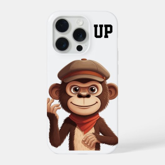 Calm Confidence Monkey – Minimal Phone Case iPhoneケース (裏面)