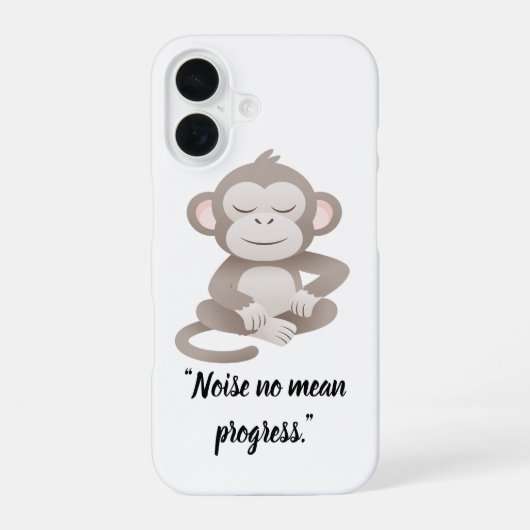 Calm Confidence Monkey – Minimal Phone Case iPhone 16ケース (裏面)
