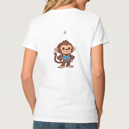 Calm Confidence Monkey – Quiet Progress  T-Shirt Tシャツ (裏面)