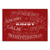 Calm + Coozy Red Mery Chrismas Chook Cligraphy (正面横)