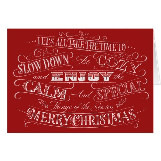 Calm + Coozy Red Mery Chrismas Chook Cligraphy (正面横)